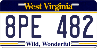 WV license plate 8PE482