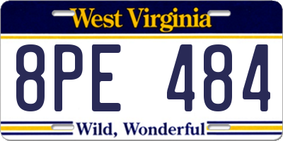 WV license plate 8PE484