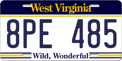 WV license plate 8PE485