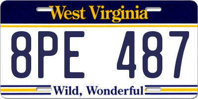 WV license plate 8PE487