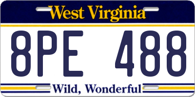 WV license plate 8PE488