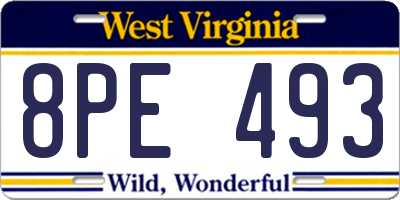 WV license plate 8PE493