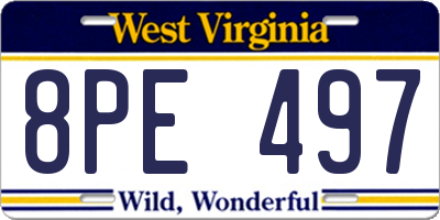 WV license plate 8PE497