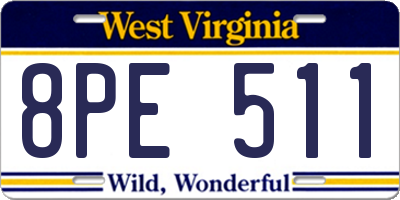 WV license plate 8PE511