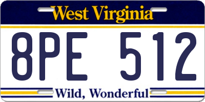 WV license plate 8PE512