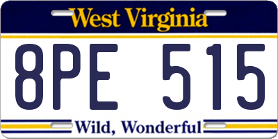 WV license plate 8PE515
