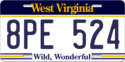 WV license plate 8PE524