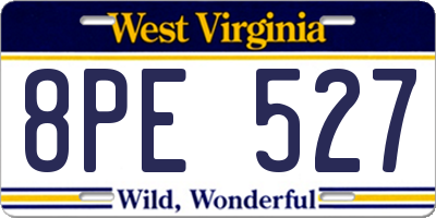 WV license plate 8PE527