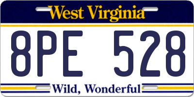 WV license plate 8PE528