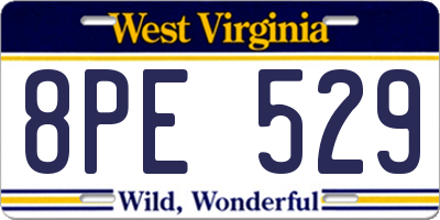 WV license plate 8PE529