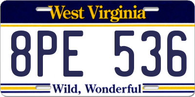 WV license plate 8PE536