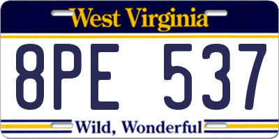 WV license plate 8PE537