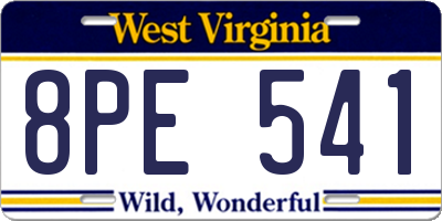 WV license plate 8PE541