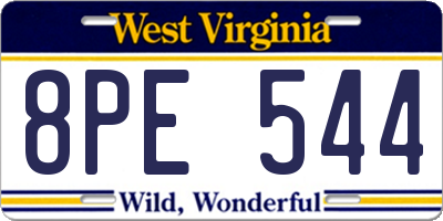 WV license plate 8PE544