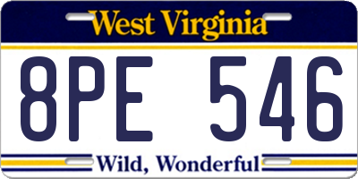 WV license plate 8PE546