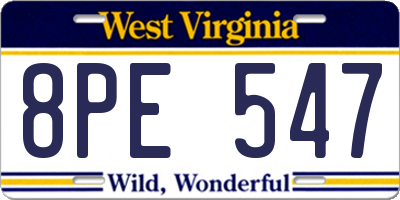 WV license plate 8PE547