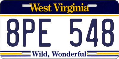 WV license plate 8PE548