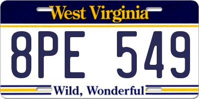 WV license plate 8PE549
