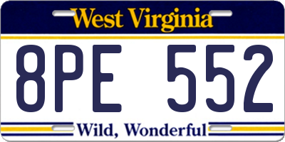WV license plate 8PE552