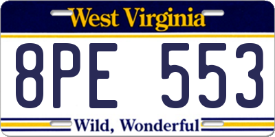 WV license plate 8PE553