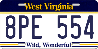 WV license plate 8PE554