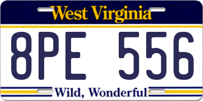 WV license plate 8PE556