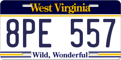 WV license plate 8PE557