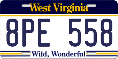WV license plate 8PE558