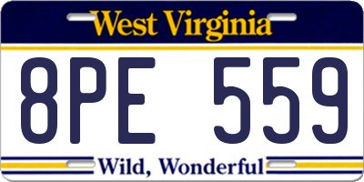 WV license plate 8PE559