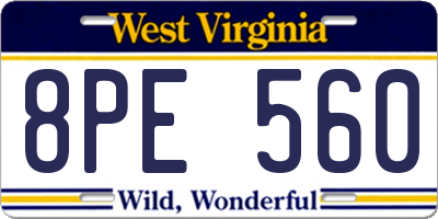 WV license plate 8PE560