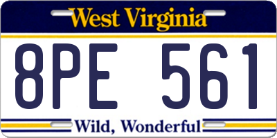 WV license plate 8PE561