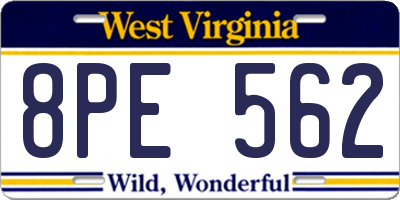 WV license plate 8PE562