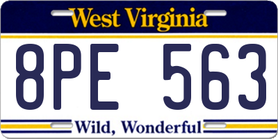 WV license plate 8PE563