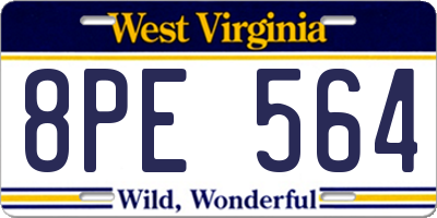 WV license plate 8PE564