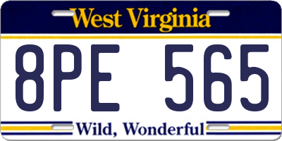 WV license plate 8PE565