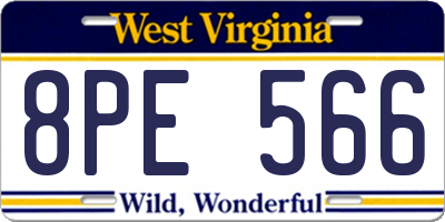 WV license plate 8PE566