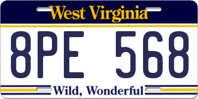 WV license plate 8PE568