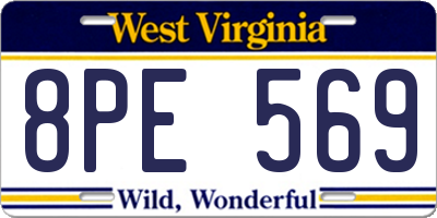 WV license plate 8PE569