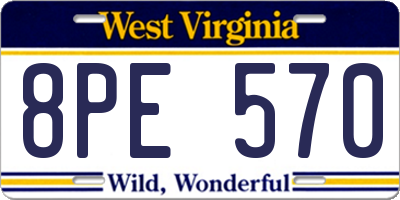 WV license plate 8PE570