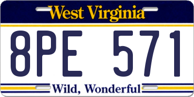 WV license plate 8PE571