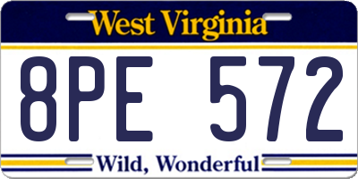 WV license plate 8PE572