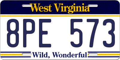WV license plate 8PE573