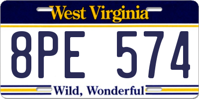 WV license plate 8PE574