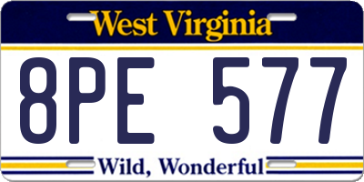 WV license plate 8PE577