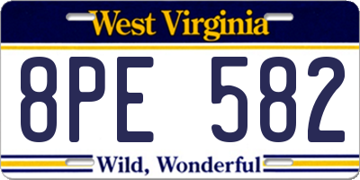 WV license plate 8PE582