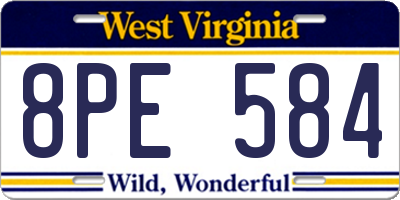 WV license plate 8PE584