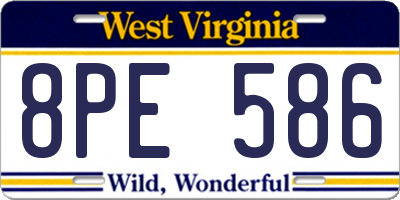 WV license plate 8PE586