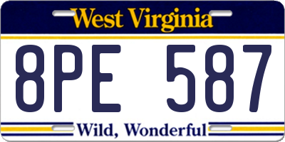 WV license plate 8PE587