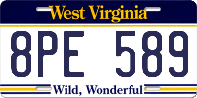 WV license plate 8PE589
