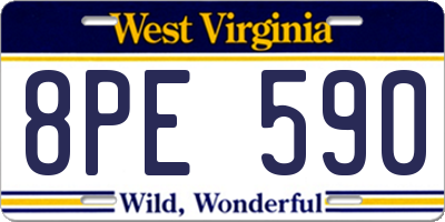 WV license plate 8PE590